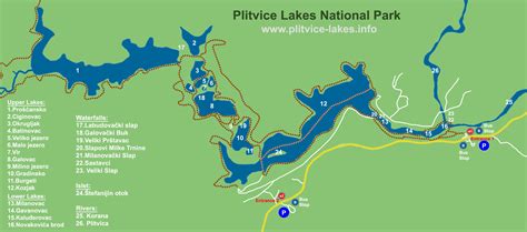 Map of Plitvice Lakes National Park - Plitvice-Lakes.info