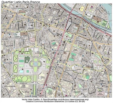 Quartier Latin Paris France Map Aerial View Magazine Statistics ...