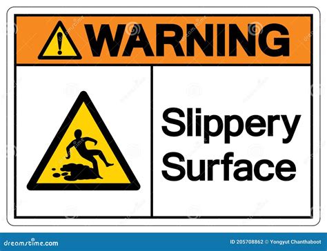 Warning Slippery Surface Symbol, Vector Illustration, Isolate White ...