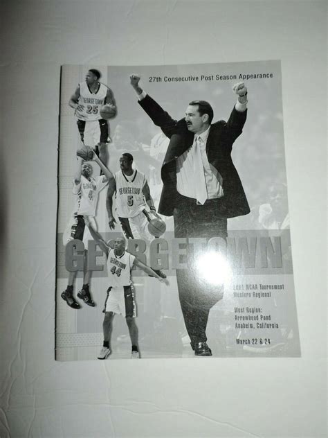 20002001 GEORGETOWN HOYAS MENS BASKETBALL SCHEDULE MEDIA Guide Yearbook ...