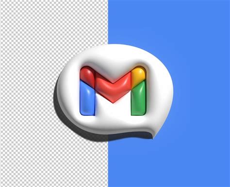 Premium PSD | Gmail logo 3d transparent psd file.