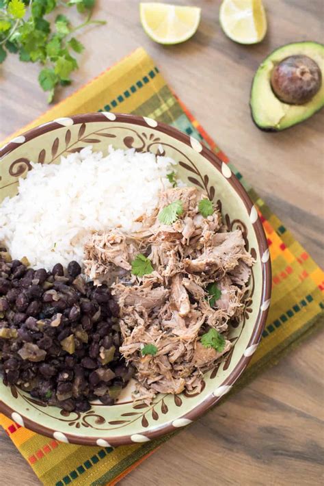 Slow Cooker Cuban Pork with Black Beans and Rice