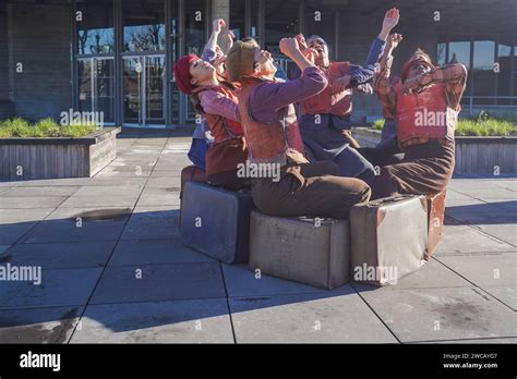 London, UK. 15 January 2024. .The cast of the physical theatre company ...