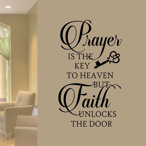 Christian Wall Decal Prayer is Key Faith Unlocks Religious | Etsy