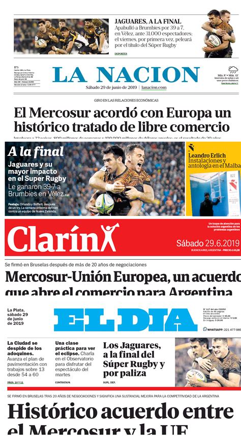 Saturdays Argentina Newspapers Headlines : r/rugbyunion