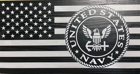 Personalized Wooden American Flag With US Navy Logo American - Etsy