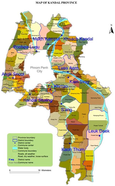 Cambodia Map Kandal Province