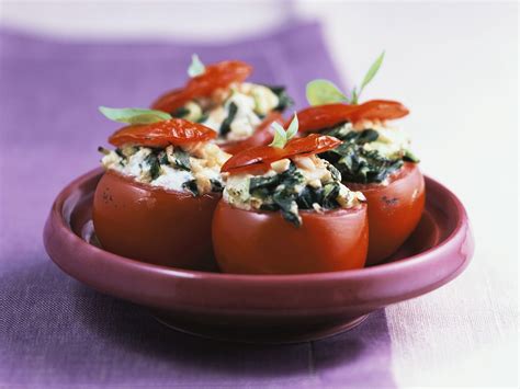 Baked Tomatoes Stuffed with Spinach and Cream Cheese recipe | Eat ...