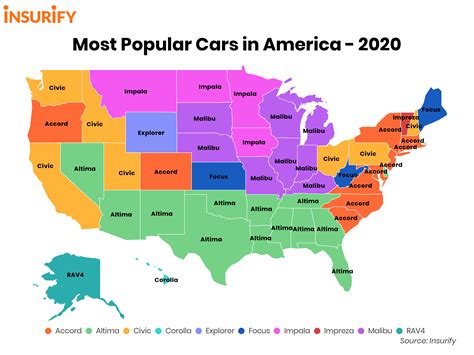 The Most Popular Cars in America by State (Updated 2020) - Insurify