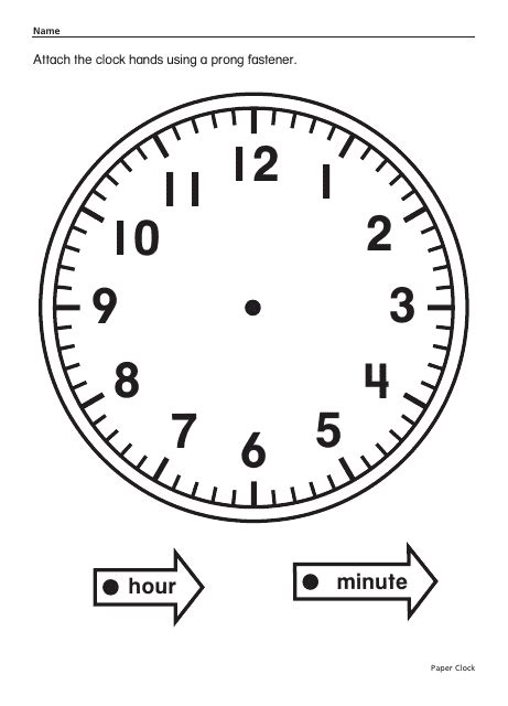 Free Printable Clock Template With Hands - Printable Templates Free