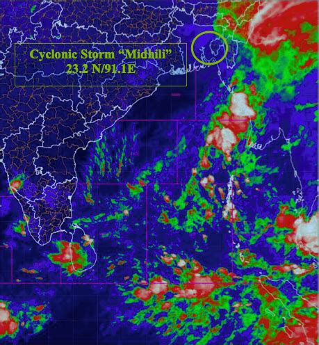 Two dead as cyclone “Midhili” crosses Bangladesh coast