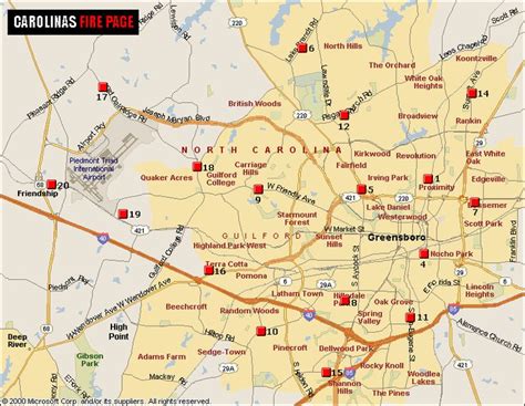 Map of Greensboro North Carolina - http://travelsmaps.com/map ...