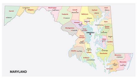 A Comprehensive Guide To The County Map Of Maryland - Map Haiti ...