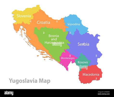 Yugoslavia map Cut Out Stock Images & Pictures - Alamy