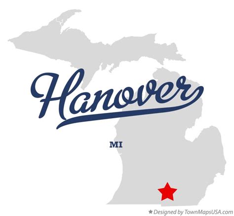 Map of Hanover, Jackson County, MI, Michigan