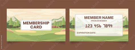 Golf Club Membership Card or Golf ID Card Template Design Stock Vector ...