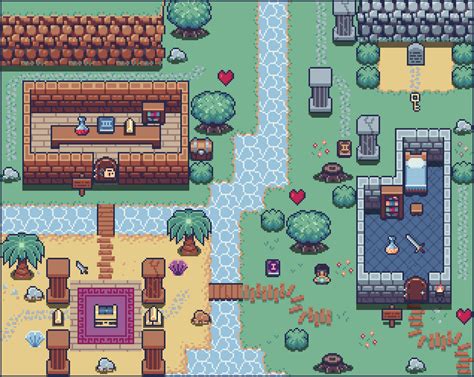 Pixelarium: Village of All Beginnings | 2D Top Down Pixel Art Tileset ...