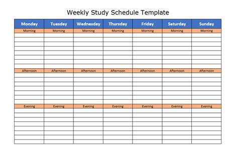 Study Planner Template Excel Web Templates For College And University ...