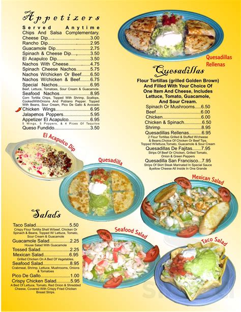 El Acapulco menus in Shelby, North Carolina, United States