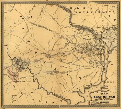 Map of First Bull Run - American Civil War--- Battlefield