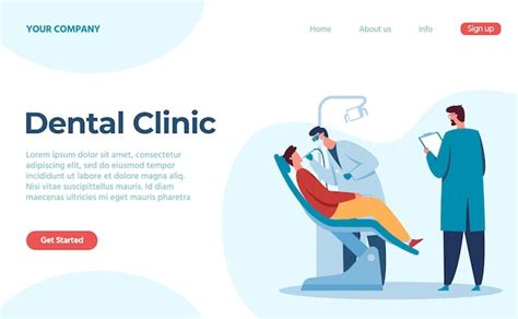 Premium Vector | Dental clinic, doctor treat patient in chair, landing ...