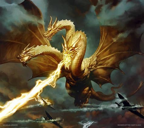 Ghidorah, King of the Cosmos MtG Art from Ikoria Set by Nicholas ...