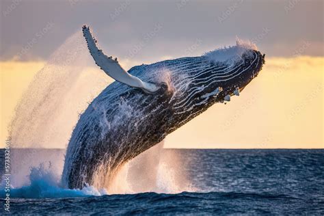 A whale breaching water. Stock Illustration | Adobe Stock