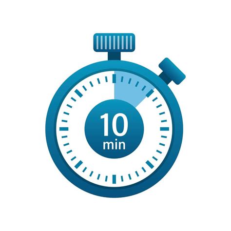 Stopwatch 10 minutes icon illustration in flat style. Timer vector ...