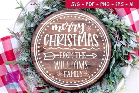 Merry Christmas Wood Round Sign Graphic by Rumi Design · Creative Fabrica