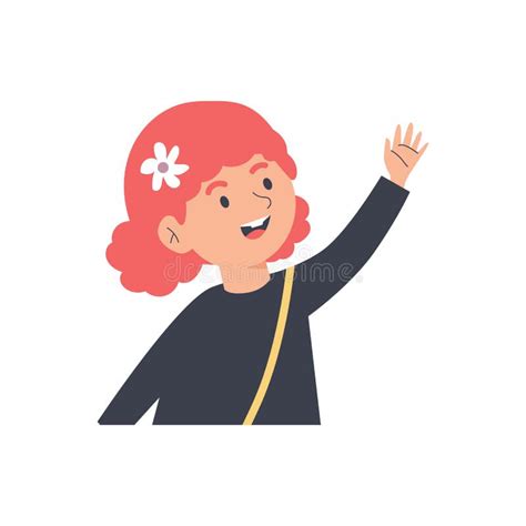 Girl Waving Goodbye Cartoon