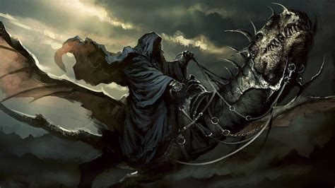 Lord of the Rings Nazgul, person in robe riding dragon graphic #movies ...