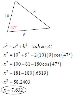 Cosine Triangle Problem