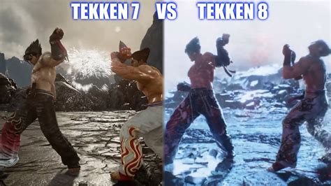 Tekken 8 vs Tekken 7 Comparison - Kazuya vs Jin Combo Gameplay - YouTube