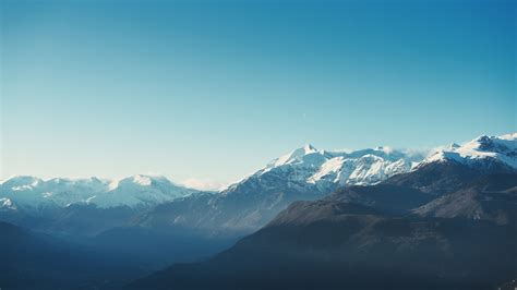 Mountains Wallpaper 4K, Winter, Daytime, Glacier, Blue