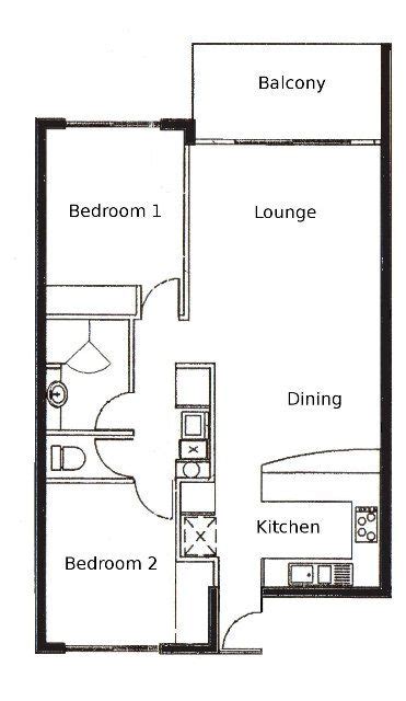 2 Bedroom Apartment Floor Plan - Palm Cove Tropic Apartments | 2 ...