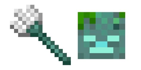 Minecraft Trident and Drowned | Minecraft pixel art, Minecraft, Pixel art