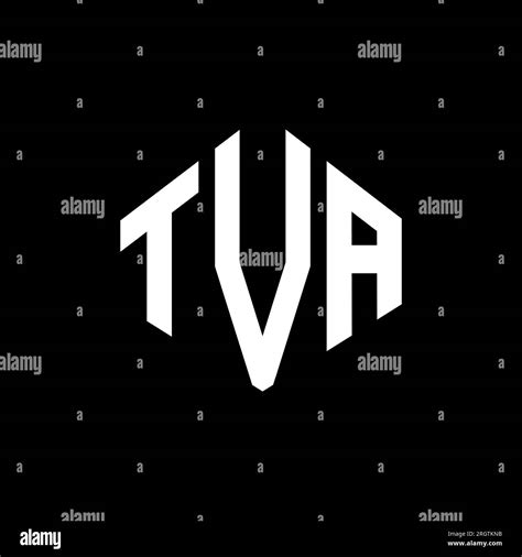 TVA letter logo design with polygon shape. TVA polygon and cube shape ...