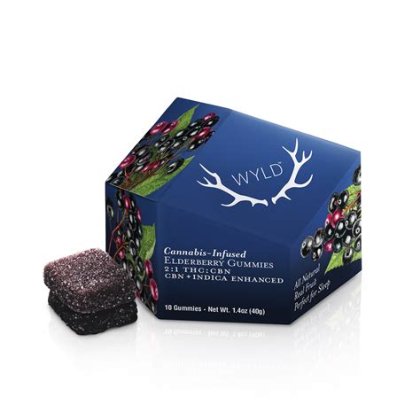 WYLD - Elderberry 2:1 CBN + Indica Enhanced Gummies (100mg THC:50mg CBN ...