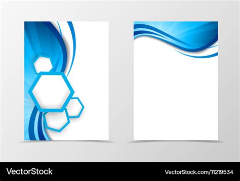 Front and back wave flyer template design Vector Image