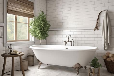 Premium AI Image | Interior design of Bathroom in Farmhouse style