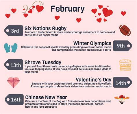 2018 events calendar for uk retailers - february | Marketing calendar ...