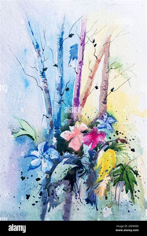 Watercolor Flower Painting High Resolution Stock Photography and Images ...