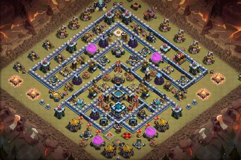 Top Town Hall 13 - Anti 3 Stars War Base Layout #40 - Town Hall Base ...