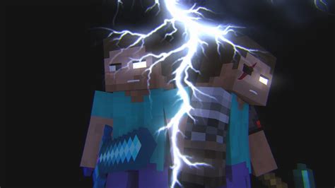 Minecraft Steve Vs Herobrine Wallpaper