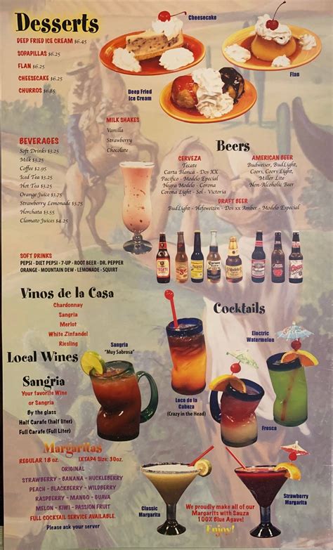 Menu at Ixtapa Mexican Restaurant, Hermiston