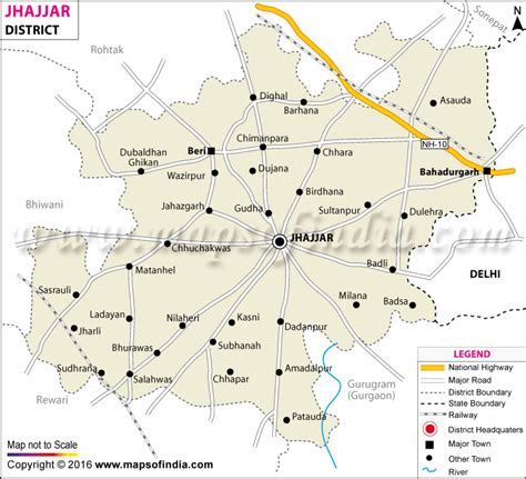 Jhajjar District Map