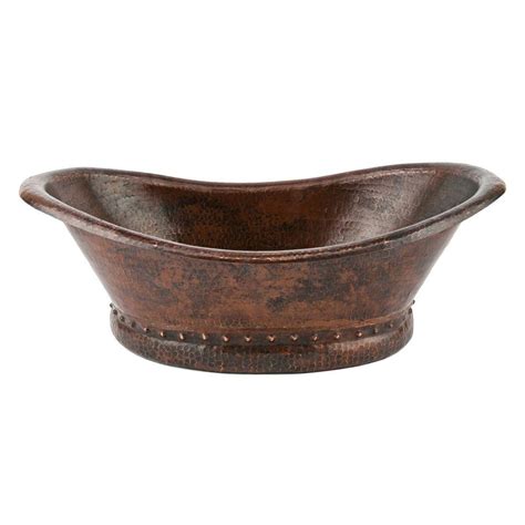 Premier Copper Products Bath Tub Hammered Copper Vessel Sink in Oil ...