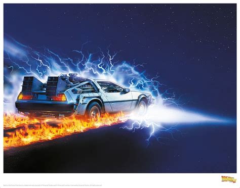 Back To The Future Delorean Fire Light Limited Edition Numbered Print ...