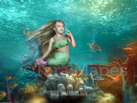 Mermaid Tail on Coral - Mermaid Scene Underwater in Ocean Layered PSD ...