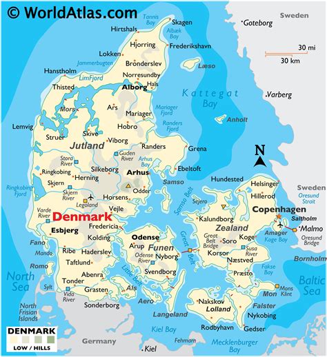 Denmark Large Color Map